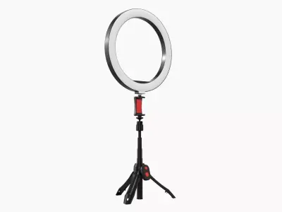 Live streaming tripod with lamp 02 3D model