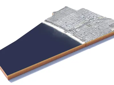 Santa Monica City California USA 3D model
