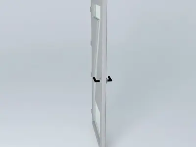 Letter Z 3D door very detail with glass lock and hinger Free 3D model
