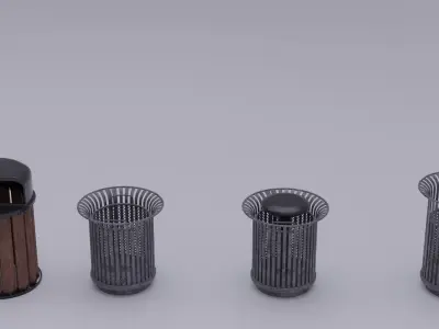 Trash cans 3D model