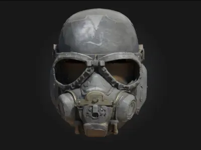 Wasteland Warrior Helmet  Rugged Protection for PostApocalyptic  3D model