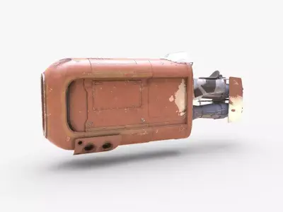 Rey Speeder Low-poly 3D model