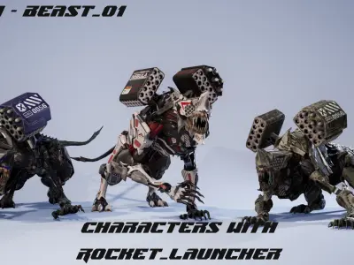 SciFi Beast01 Ghoul Low-poly 3D model