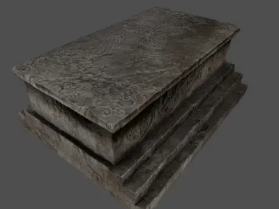 tomb 4 stone coffin Low-poly 3D model