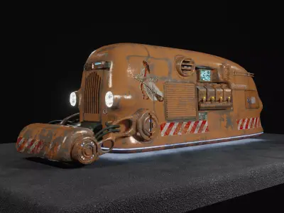 Sci Fi Street Sweeper Robot Low-poly 3D model