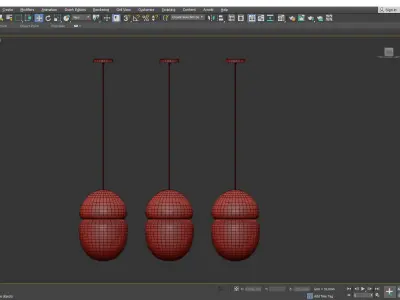 Dew and Drop Hand Blown Glass Pendant Lamp Low-poly 3D model
