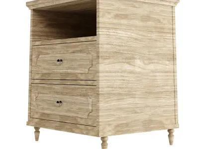 Isabella Nightstand with Charging Station 3D model