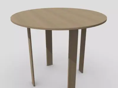 Table 4 round with two legs Low-poly 3D model