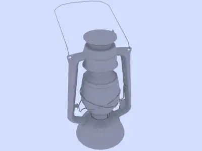 Kirosene Lamp Low-poly 3D model