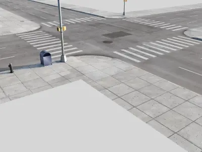  City Roads Low-poly 3D model