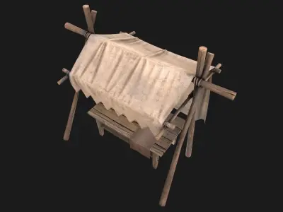 Market stall Low-poly 3D model