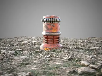 Mossy stones tile  Low-poly 3D model