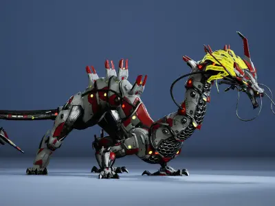 Sci-Fi Dragon Low-poly 3D model