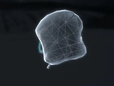 Sci-fi hood mask Low-poly 3D model