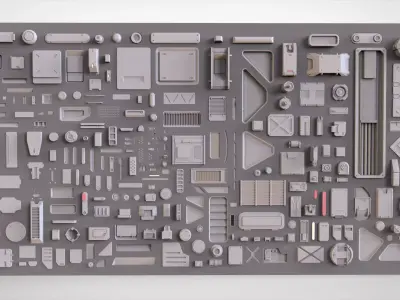 Sci fi trim sheets 1 3D model