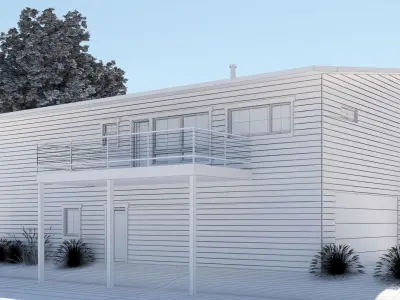 Exterior Desert House Scene 3D model