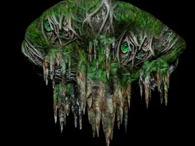 Flying Island Roots V2 Low-poly 3D model