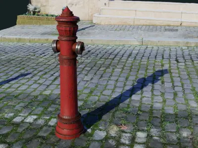 Fire Hydrant 50s German style 3D model