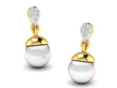Gold Diamond Women Earring 3D print Model 3D print model 156