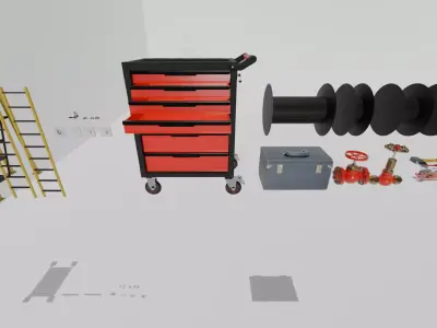 garage tool kit pack Free low-poly 3D model