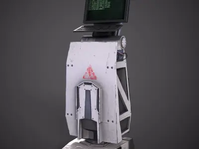 A low-poly 3D model of a Computer panel equipment Low-poly 3D model