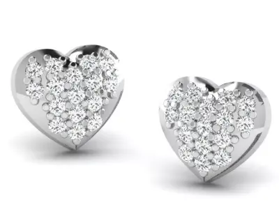 Gold Diamond Women Earring 3D print Model 3D print model 126