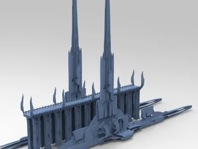  Sci-Fi Fantasy Bridge design extended 3D model