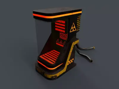 Sci-Fi Teleportation Capsule Low-poly 3D model