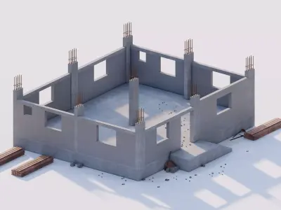 Structural engineering of Concrete frame buildings 3D model