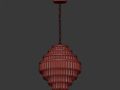 Alaine Crystal Medium Pendant RH 3D model