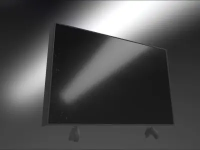 Television tv screen with light Low-poly 3D model