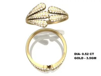 Diamond Ring For Women 3d Print Model 3D print model 65