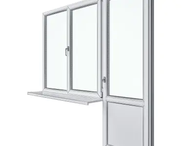 Window Set 1 double hung 3D model