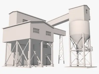 Industrial Fabric Building 3D model