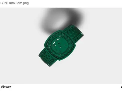 Men Ring With Asscher Cut Center Stone 3D print model