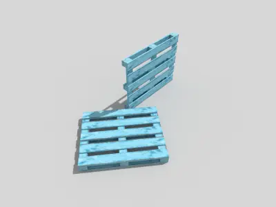 Wooden Pallet Low-poly 3D model