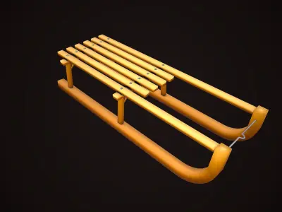 SLED CARTOON STYLIZED Low-poly 3D model