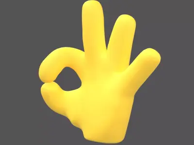 OK Hand v1 006 Low-poly 3D model