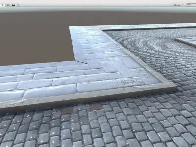 Modular Street Tile Pack Low-poly 3D model