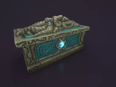 Ancient sarcophagus stone Low-poly 3D model