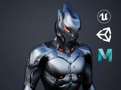 Robot Male 2 Low-poly 3D model