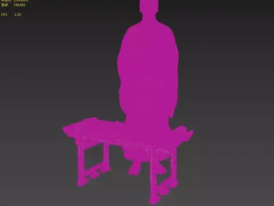 Scholar in ancient China 3D model