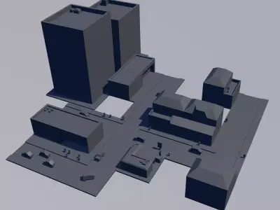 Modular Lowpoly City  Free low-poly 3D model