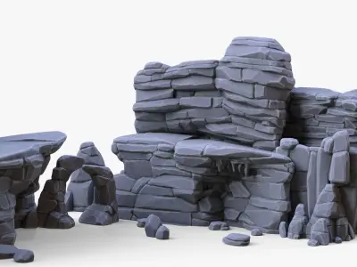 Stylized Stone Rock Pack Low-poly 3D model
