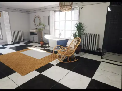 Modular Modern Apartment and Props Low-poly 3D model