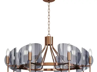 MARION modern chandelier with clear glass shades Low-poly 3D model
