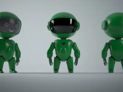 CyberBot Punk Series Low-poly 3D model