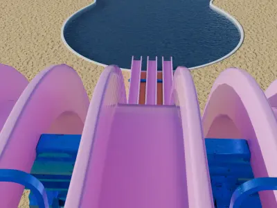 Free Fall Water Slide 3D model
