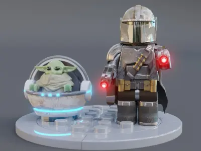 Mandalorian and grogu  3D model