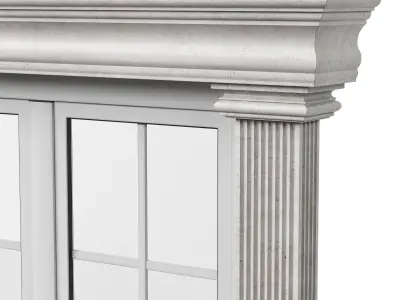 Classical Window Balcony with Marble Baluster Detailing  3D model